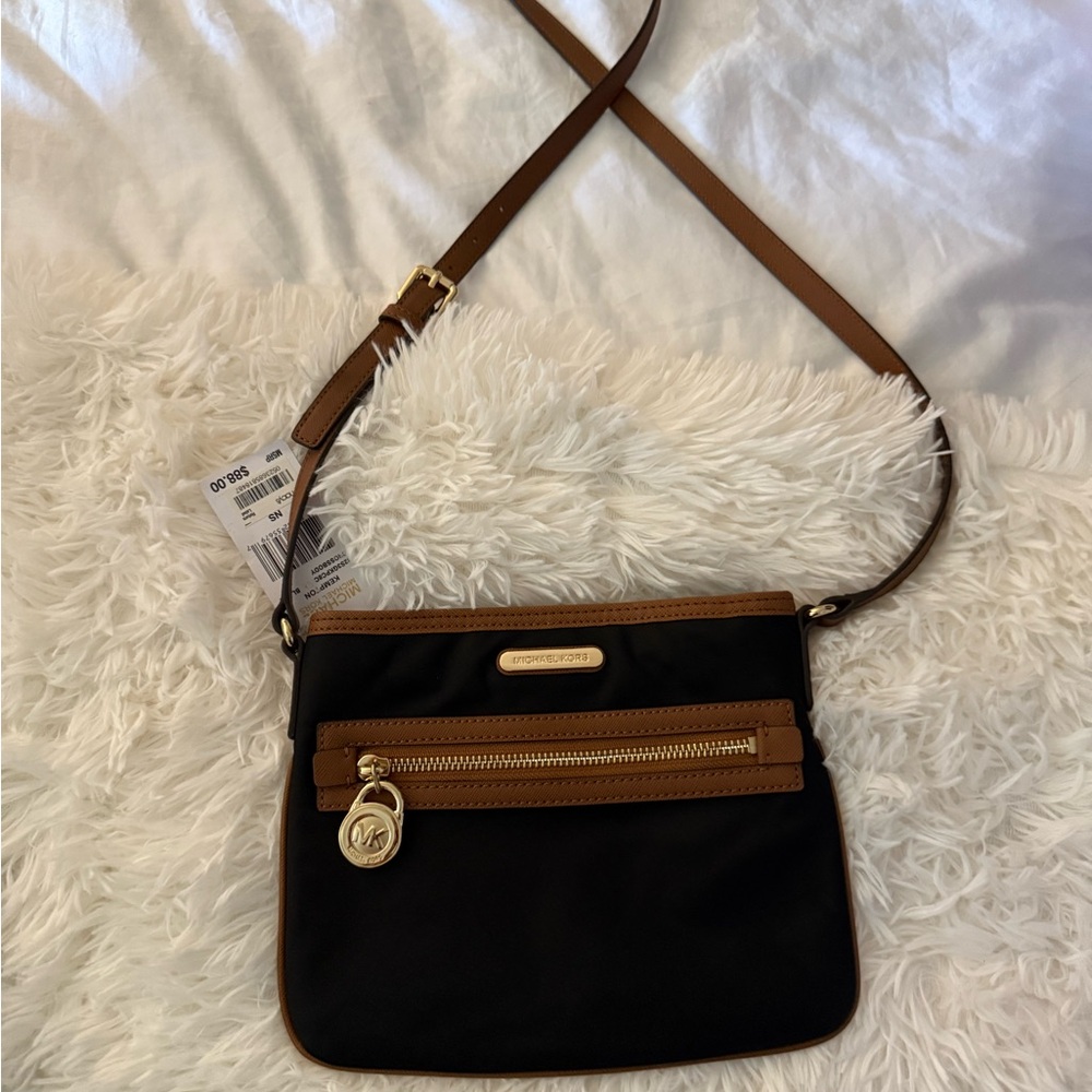 Michael Kors Black and Brown Crossbody Bag